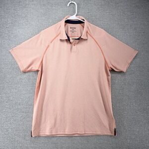 Rhone Polo Golf Shirt Men Side Medium Light Orange Short Sleeve